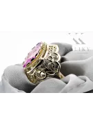 Pierścionek Klasyczny Vintage Ametyst 14k żółte złoto vrc017y